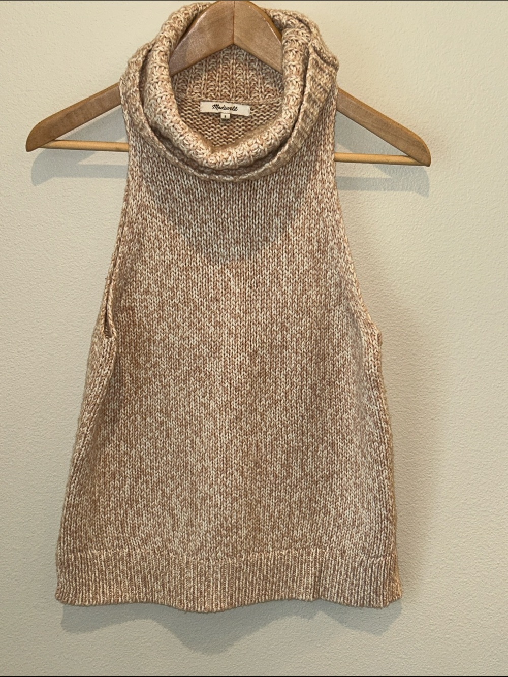 MADEWELL COWL NECK KNIT SWEATER TANK SIZE SMALL